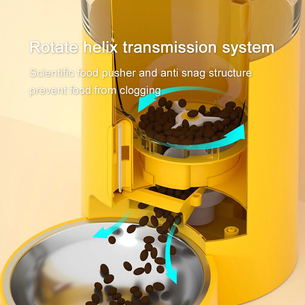 HEYBO Automatic Cat Feeder Wi-Fi Rechargeable Cats Food Dispenser with 30-Day Life