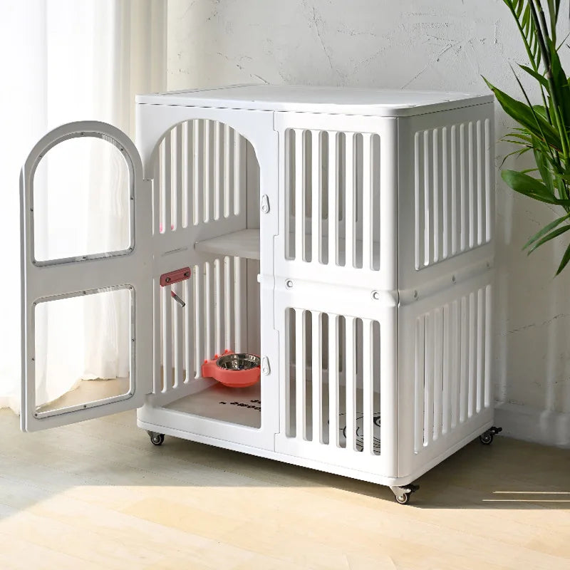 Portable Interactive Dog House Indoor Waterproof Large Dog Crate Comfortable Dog Kennel 360 ° Universal Wheel Pet Products