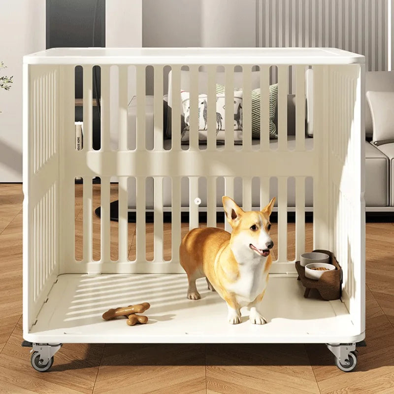 Portable Interactive Dog House Indoor Waterproof Large Dog Crate Comfortable Dog Kennel 360 ° Universal Wheel Pet Products